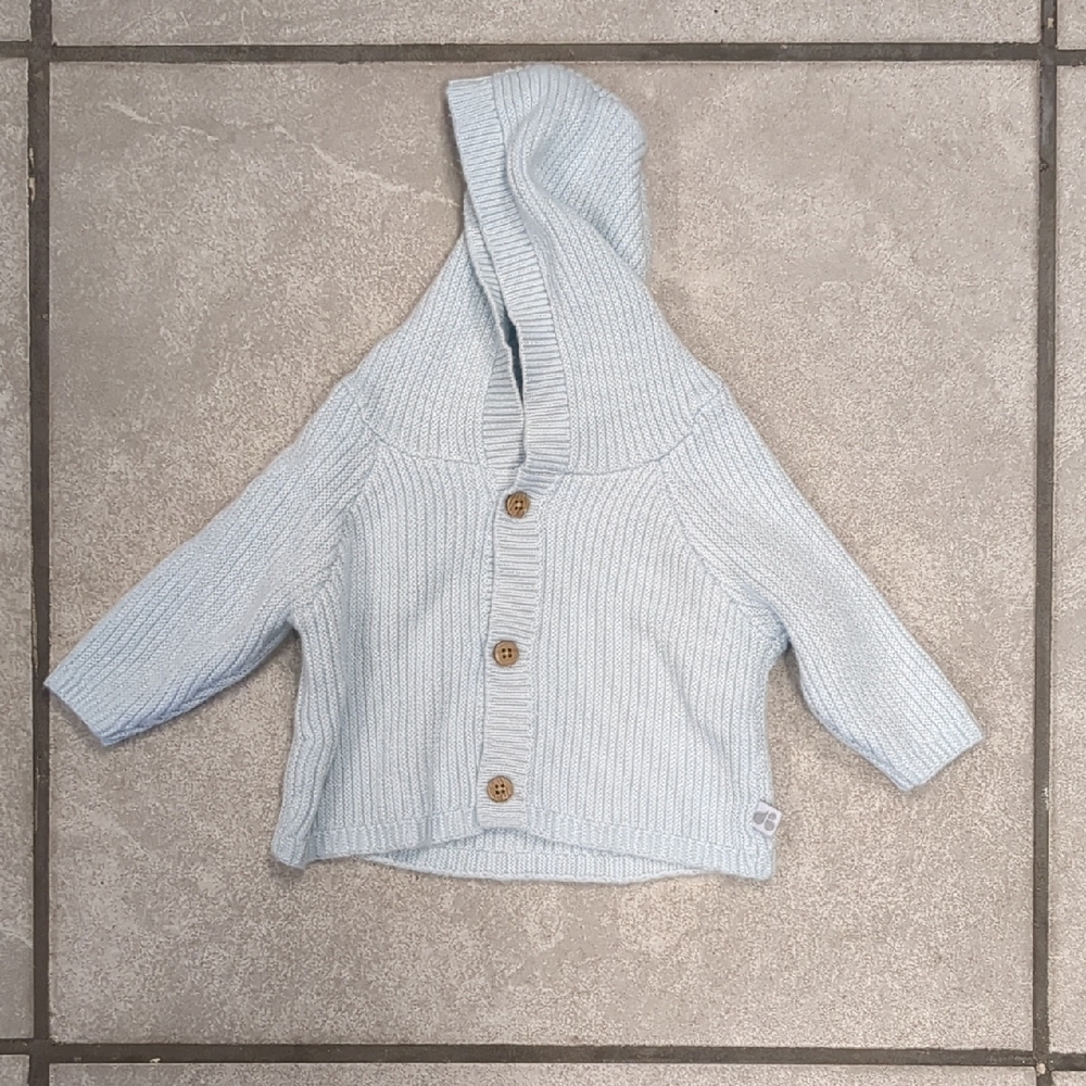 Light Blue Hooded Cardigan
